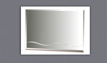 Зеркало над комодом прямоугольное с рисунком (волна)